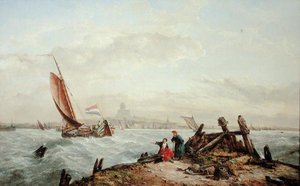 Bij een Nederlandse Haven door John James Wilson