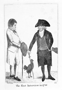 Het eerste gesprek in 1786 tussen diaken Brodie en George Smith, 1788 door John Kay