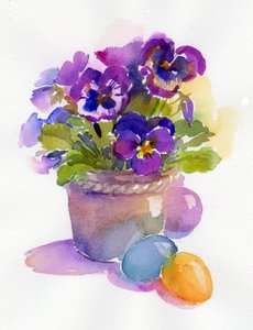 Viooltjes met Paaseieren door John Keeling