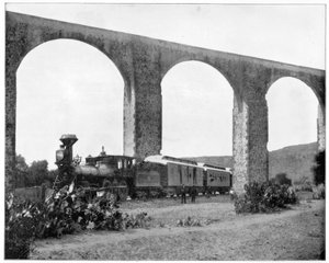 Aquaduct bij Queretaro, Mexico, late 19e eeuw door John L. Stoddard