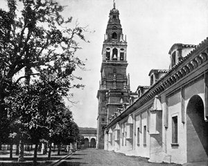 Binnenplaats van de sinaasappelbomen en moskee, Córdoba, Spanje, 1893