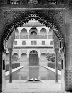 Hof van de Mirten, Alhambra, Spanje door John L. Stoddard