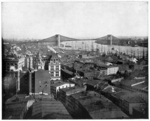 New York en de Brooklyn Bridge, late 19e eeuw