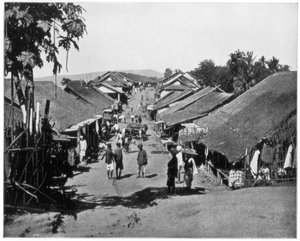 Dorp nabij Calcutta, India, eind 19e eeuw