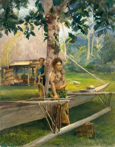 Portret van Faase, de Taupo, of Officiële Maagd, van Fagaloa Bay, en Haar Duenna, Samoa, 1891