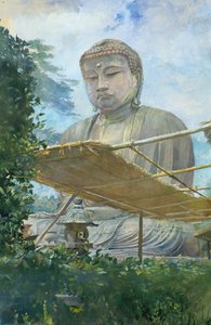 Het Grote Standbeeld van Amida Boeddha in Kamakura, Bekend als de Daibutsu..., 1887