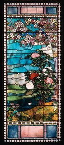Bloeiende kersenboom en pioenroos door John La Farge or Lafarge
