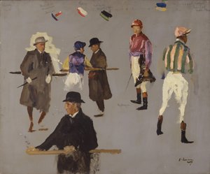 Jockeys en eigenaren bij Epsom door John Lavery