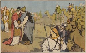 Esau verwelkomt Jakob terug in zijn eigen land door John Lawson