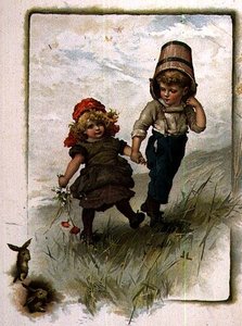 Jack en Jill, uit een geïllustreerd boek met kinderrijmpjes door John Lawson