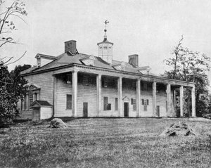 Huis van George Washington in Mount Vernon, Virginia, VS (zw/w foto)
