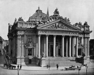 Beurs in Brussel, ca. 1900 (zw/w foto)