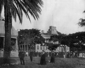 Het Koninklijk Paleis in Honolulu op de Sandwich-eilanden