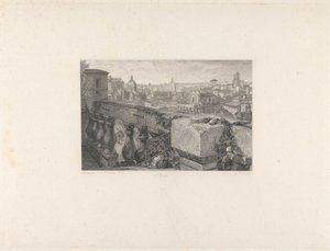 Rome, vanuit de Farnese-tuinen door John Le Keux
