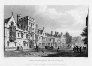 Zuidelijke voorkant van All Souls College, Universiteit van Oxford, 1834
