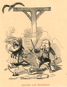 Cavalier en Roundhead, 1897 door John Leech