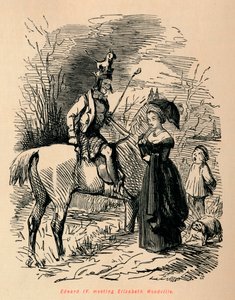 Edward IV ontmoet Elizabeth Woodville, ca. 1860 door John Leech
