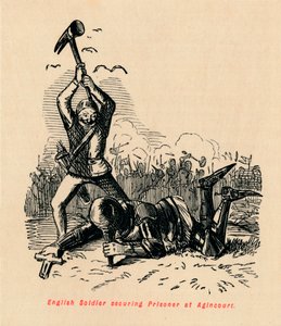 Engelse Soldaat beveiligt Gevangene bij Agincourt, ca. 1860 door John Leech