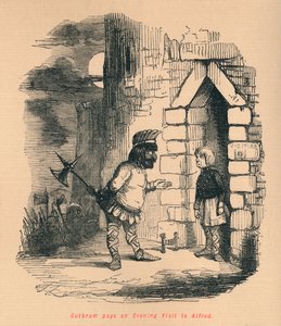 Guthrum brengt een avondbezoek aan Alfred, ca. 1860 door John Leech