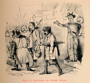 Hendrik II ontslaat de buitenlandse baronnen, c1860, c1860 door John Leech