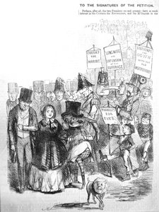 Hoe de Chartist optocht eruit had kunnen zien, 1848 door John Leech