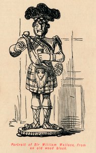 Portret van Sir William Wallace, van een oude houtblok, ca. 1860 door John Leech