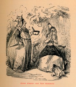 Koningin Eleanor en Schone Rosamond, ca. 1860 door John Leech