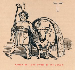 Romeinse stier en priester van de periode
