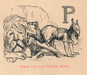 Romeinse leeuw en Faleriaanse ezel, 1852 door John Leech