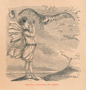 Romulus raadpleegt de Augury, 1852 door John Leech