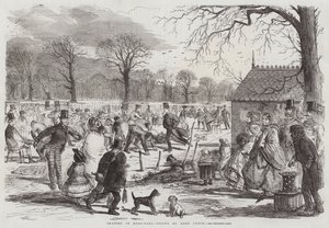 Schaatsen in Hyde-Park door John Leech