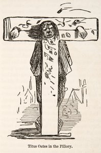 Titus Oates in de schandpaal, uit The Comic History of England, gepubliceerd 1864