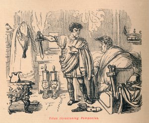 Titus bedreigt Pomponius, 1852 door John Leech