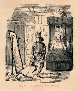 Onbetamelijk gedrag van Hendrik, prins van Wales, ca. 1860 door John Leech