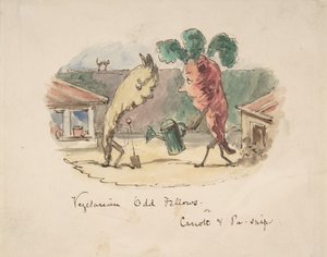 Vegetarische Odd Fellows: of, Wortel en Pastinaak, 1837-64 door John Leech