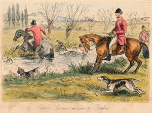 Kapitein Spurrier neergehaald door Romford, 1865 door John Leech and Hablot Knight Browne