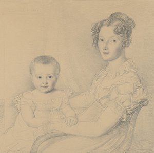 Portret van een moeder en kind, 1823