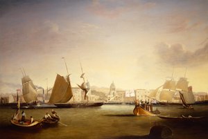 Schepen varen van Greenwich Palace