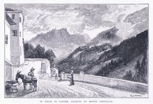 In Pieve Di Cadore, uitkijkend naar Monte Cristallo, uit The Magazine of Art 1893, Cassell and Company