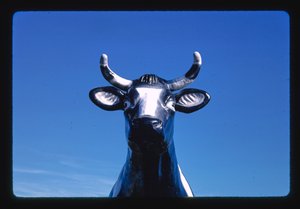 Beeldje van de koe, Kaas- en geschenkenwinkel, Neillsville, Wisconsin, VS door John Margolies