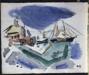 Havenscène door John Marin