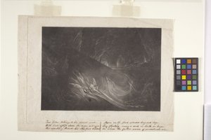 Satan op het brandende meer (mezzotint) door John Marin