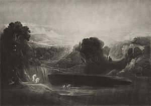 Paradijs--Adam en Eva--de ochtendhymne door John Martin
