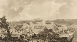 Slag bij Kirkee gevochten op 5 november 1816 waarbij 4785 Britse troepen het Mahratta Leger versloegen door John Massey (after) Wright