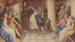 Pyramus en Thisbe, Midzomernachtsdroom, Act V, Scene I door John Massey Wright