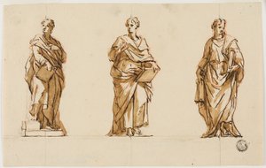 Drie studies voor standbeeld van John Locke