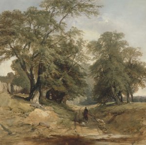 Een landschap met een ruiter