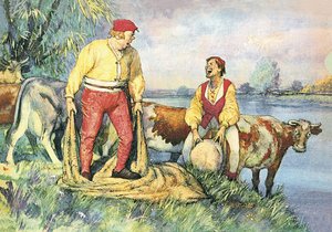 Grote en kleine kerstman door John Millar Watt
