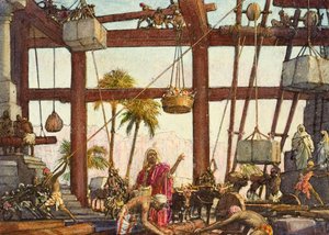 De tempel van Jeruzalem (gouache op papier) door John Millar Watt