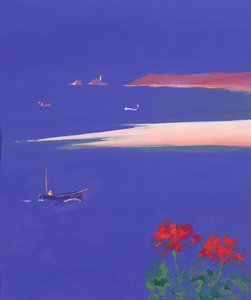 Godrevy en blauwe boot, 1999 door John Miller